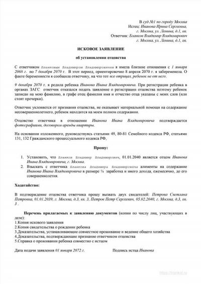 Заполнение электронной формы заявления
